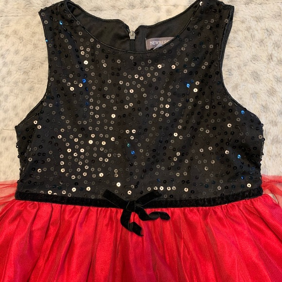 ‼️SOLD‼️Girls red & black dress, Newberry sequence & tule. - Picture 2 of 3